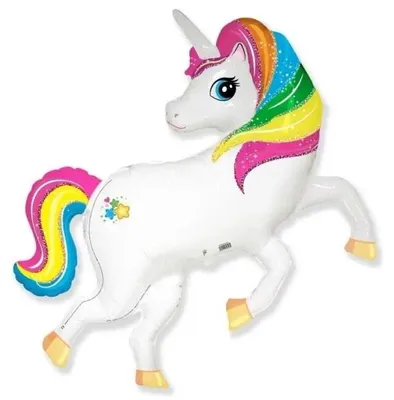 Produktbild von Regenbogen-Einhorn-Folienballon, 99 cm - Godan