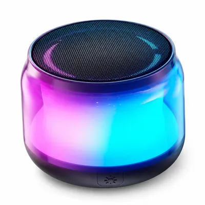 Produktbild von Bluetooth Lautsprecher klein mit LED Beleuchtung, Mini Musikbox mit Akku, Bluetooth 5.0 Speaker, wasserdicht, Geschenk für Kinder & Erwachsene