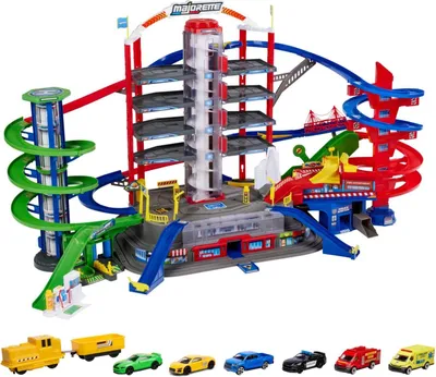 Produktbild von Majorette Super City Garage mit 6 Fahrzeugen