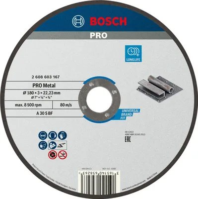 Zdjęcie produktu dla Bosch 2 608 603 167, Stal, 18 cm, 2,22 cm, 3 mm, 1 szt.