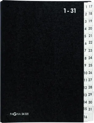Produktbild von Pagna Pultordner Classic 32 Fächer, Schwarz, A4, 265 mm, 40 mm, 340 mm
