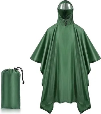 Produktbild von Famanu 3-in-1 Regenjacke Poncho - Wasserdicht, Grün