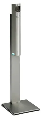 Produktbild von Praktischer Wandascher mit Abstreifblech | mit Standfuß | 3,5 Liter, HxBxT 125x31x31cm | Edelstahl