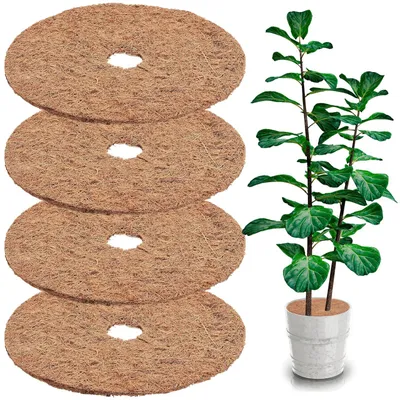 Image de Tapis en fibre de coco pour la protection hivernale, 4 pièces de 40 cm chacune, tapis en fibre de coco pour plantes, tapis en fibre de coco, protection hivernale pour plantes, protection contre le gel grâce à des tapis en fibre de coco pour plantes