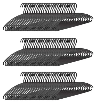 Imagen del producto de Perchas de Plástico con Gancho Giratorio Negras Pack 100 COM-FORT HOUSE