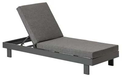 Produktbild von Dehner Relaxliege Riva, Sonnenliege, 195 x 73 x 90 cm, inkl. Polster, Aluminium / Olefin / Baumwolle, dunkelgrau