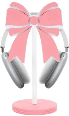 Zdjęcie produktu dla Uchwyt słuchawkowy Pink Arch - Solid Grenenhout - 25 x 12 cm - Akcesoria do gier - Organizator Biura