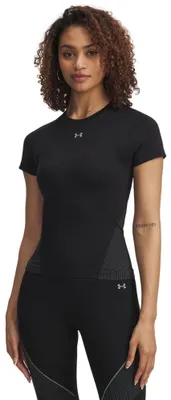 Imagen del producto de Camiseta de manga corta Vanish Seamless de Under Armour, color negro, talla S, para mujer