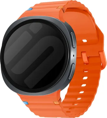 Produktbild von Strap-it Wave Silikonarmband mit Schnallenverschluss - passend für Samsung Galaxy Watch 8 - 40mm / Galaxy Watch 8 - 44mm / Galaxy Watch 8 Classic (orange)