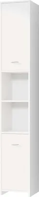 Produktbild von CASARIA® Badezimmerschrank 30cm breit Hochschrank 6 Fächer verstellbar 2 Türen mit Magnetverschluss stehend Bad Regal Badmöbel schmal Holz Weiß