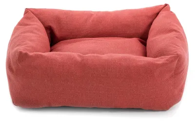 Image de Coussin pour animaux de compagnie (chiens et chats), modèle Mono, en coton, couleur : rouge, dimensions : 45 x 30 x 14 cm