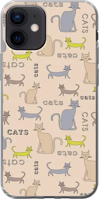Produktbild von MuchoWow® Handyhülle Schutzhülle Hülle für Telefoonhoesje iPhone 12 Muster - Katze - Zitat - Jungen - Mädchen - Kinder - Kind Silikon Softcase Handy Hülle - Schutzhülle