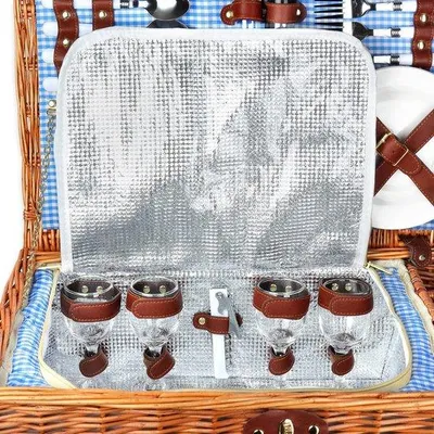 Produktbild von Famanu Picknickkorb für 4 Personen - aus Weidenholz