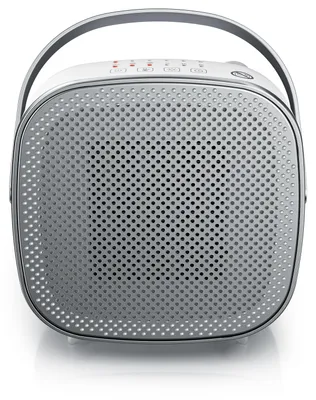 Produktbild von Brandson Keramik Heizlüfter 1500 W mit Tragegriff, 2 Leistungsstufen, Thermostat von 15 bis 35 Grad, Timer bis 7 Stunden, leises Heizgebläse mit 56 dB, weiß und silber