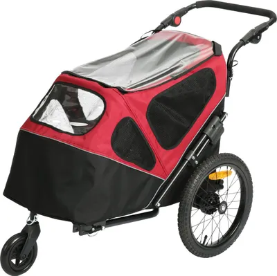 Produktbild von Duvo+ Hundeanhänger 2-in-1 schwarz/rot