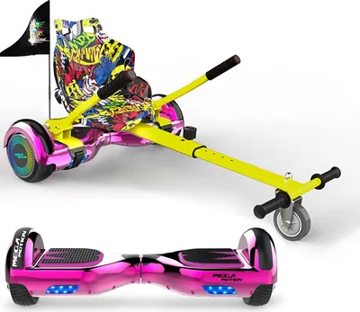 Produktbild von MEGA MOTION Hoverboards mit Hoverkart für Kinder, 6.5 Zoll Hoverboards mit Bluetooth Lautsprecher, mit LED-Leuchten, Geschenk für Kinder und Jugendliche