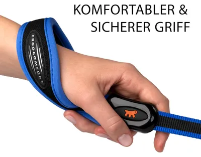 Produktbild von Hundeleine Ferplast ERGOCOMFORT Nylon 120 cm blau, ergonomischer Griff, Hunde