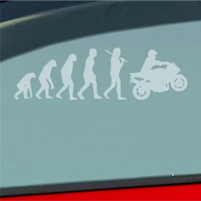 Produktbild von Auto Aufkleber Evolution Motorrad Mopped Bike 15x4,5 cm Milchglas Sticker Heckscheibenaufkleber