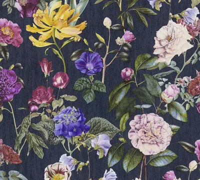 Produktbild von Jette Joop Blumentapete florale Tapete Vliestapete blau grün rot 10,05 m x 0,53 m