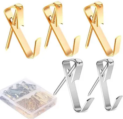 Produktbild von Bildhaken Set 80-teilig, Edelstahl, gold/silber, zum Aufhängen