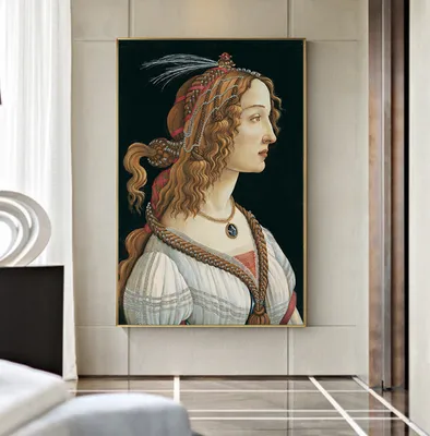 Produktbild von TPFLiving Kunstdruck LW-530 (OHNE RAHMEN) Poster - Leinwand - Wandbild - Hochauflösender Giclée-Druck, langlebig und hochwertig - Sandro Botticelli - Die Frau - Größe: 30x40cm