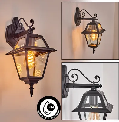 Produktbild von Belluno Außenwandlampe aus Metall/Glas in Schwarz/Klar