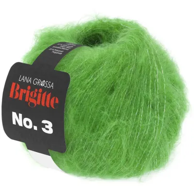 A ball of green yarn with a label.