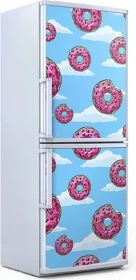 Produktbild von Kühlschrankdekoration  60x180 cm  Aufkleber auf dem Kühlschrank - Donuts Süßigkeiten