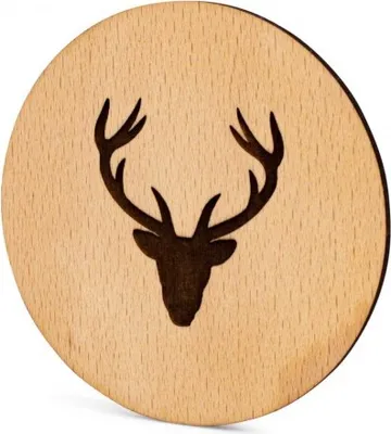 Produktbild von Untersetzer Buchenholz Hirsch 10cm