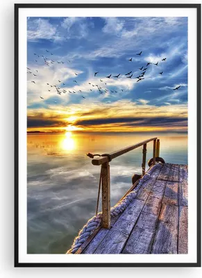 Produktbild von Gerahmtes Poster - Schwarzer Rahmen - See Brücke - 70x100 cm - Wand Bild - Wanddeko - Wandbilder - Kunstposter - Wandposter - Bilderrahmen - Bilder - Kunstdruck - Wandbild - P2BPA70x100-3963