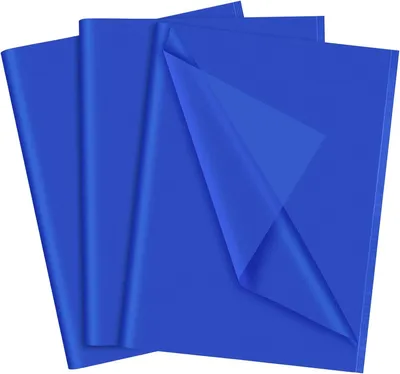 Image de Papier d'emballage, 60 feuilles, 35 x 50 cm, bleu, pour l'emballage de cadeaux et la décoration