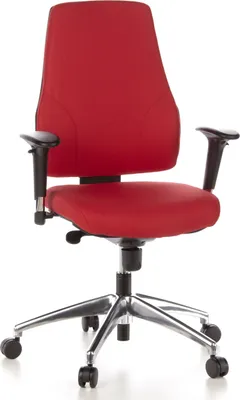 Produktbild von hjh OFFICE Profi Bürostuhl PRO-TEC 200 Ergonomischer Schreibtischstuhl mit Armlehnen (höhenverstellbar) Stoff Rot Drehstuhl für Büro, Zuhause