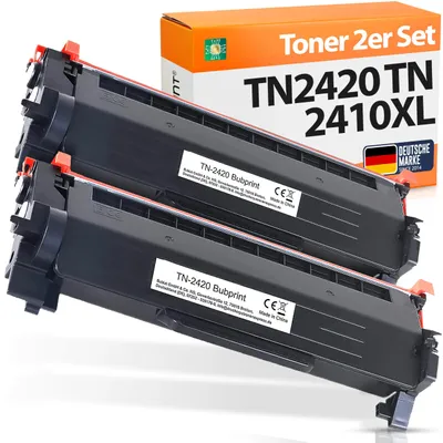Produktbild von Bubprint 2 Toner kompatibel mit Brother TN-2420 TN-2410 Schwarz