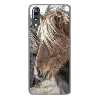 Produktbild von MuchoWow® Handyhülle Schutzhülle Hülle für Huawei P20 Pferde - Natur - Makro Silikon Softcase Handy Hülle - Hardcover