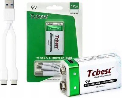 Zdjęcie produktu dla Tcbest TCB-C-9V1000, Bateria do ponownego naładowania, C, Lit, 9 V, 1 szt., 1000 mAh