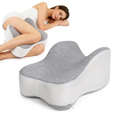 Image de Coussin orthopédique pour les genoux - Coussin pour les jambes, idéal pour les personnes dormant sur le côté - Coussin ergonomique pour les hanches - Soutien pour les jambes et les genoux - Housse lavable