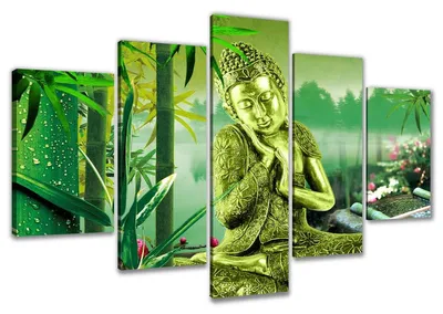 Produktbild von 5521 Buddha Leinwandbild 5-teilig 160x80 cm