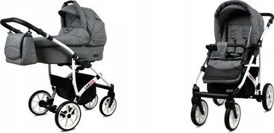 Produktbild von BabyLux® Largo | 2in1 Kinderwagen Set | Grey Flex | Kombikinderwagen | Kinderwagenset | Buggy +