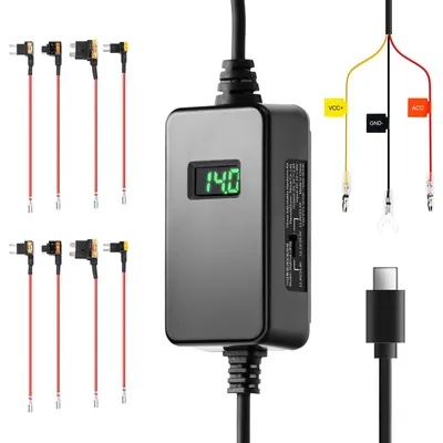 Produktbild von Festverdrahtetes Kabelset – Typ C Anschluss – 24-Stunden-Parkmodus – 5 V / 2,4 A – Einstellbarer Batterieschutz