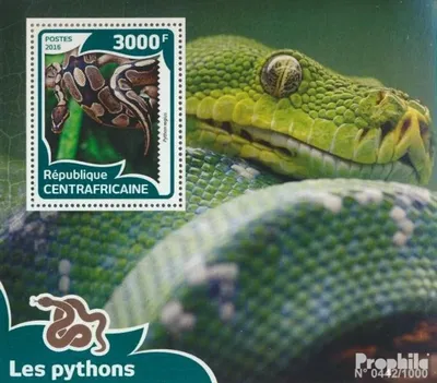 Produktbild von Briefmarken Zentralafrikanische Republik 2016 Mi Block 1423 (kompl. Ausgabe) postfrisch Pythons