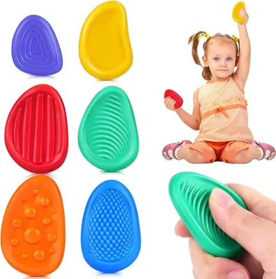 Produktbild von Fidget Toys,Sensorik Spielzeug,6 Stück Stones Sensory Toys,Texture Fidget Toys Set,Fidget Toys Kinder and Erwachsener Sensorisches Spielzeug