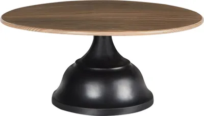 Produktbild von BELIANI Tortenplatte Schwarz u. Hellbraun aus Eisen Rund ⌀ 30 cm Elegant Edles Design Kuchenplatte Tortenständer Serviergeschirr