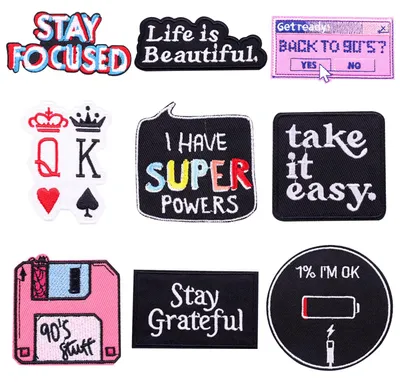 9 Bügelpatches zum Aufbügeln für Kleidung, Jeans, Jacken