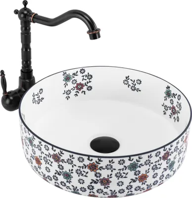 Immagine prodotto di Lavabo Da Appoggio REA Stefania Fiori White 36X36X12Cm