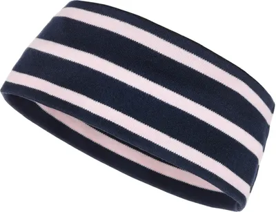 Produktbild von modAS Uni Stirnband Maritim für Kinder - Ohrwärmer zweilagig aus Baumwolle in Blau-Rosa Größe 1 - bis 48 cm Kopfumfang (Kleinkind)