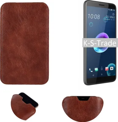 Produktbild von K-S-Trade Schutzhülle Handyhülle kompatibel mit HTC Desire 12 Handytasche Kunstleder Sleeve in braun