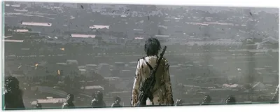 Produktbild von Bilder auf glas - Fantasie Krieg - 90x30cm - Glasbilder - Wandbilder - Kunstdruck - zum Aufhängen bereit - Wanddekoration aus Glas - Glas Bilder - Wandbild auf Glas - Einteilig - GAB90x30-4101