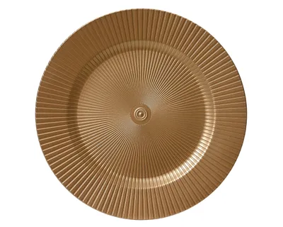 Produktbild von Dekoteller 33cm Kunststoff mit Rillen - Gold