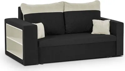Produktbild von 2-Sitzer-Sofa mit Schlaffunktion PABLO1 - Schwarz/Creme