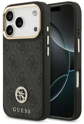 Obrázok produktu pre Guess – Hardcase 4G Strass Logo MagSafe obal na iPhone 17 Pro – čierny